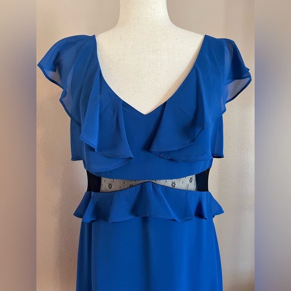 BCBGeneration, Blue with black lace dress, size 8 - Picture 2 of 10